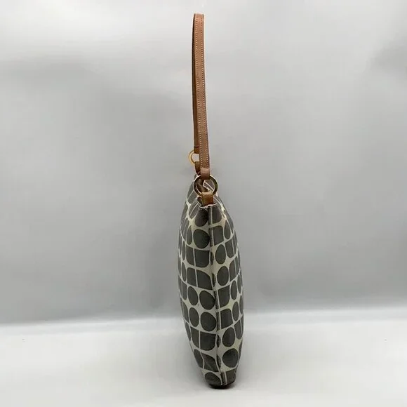 Kate Spade Gray Canvas Vintage Geometric Print Shoulder Bag - Picture 4 of 11